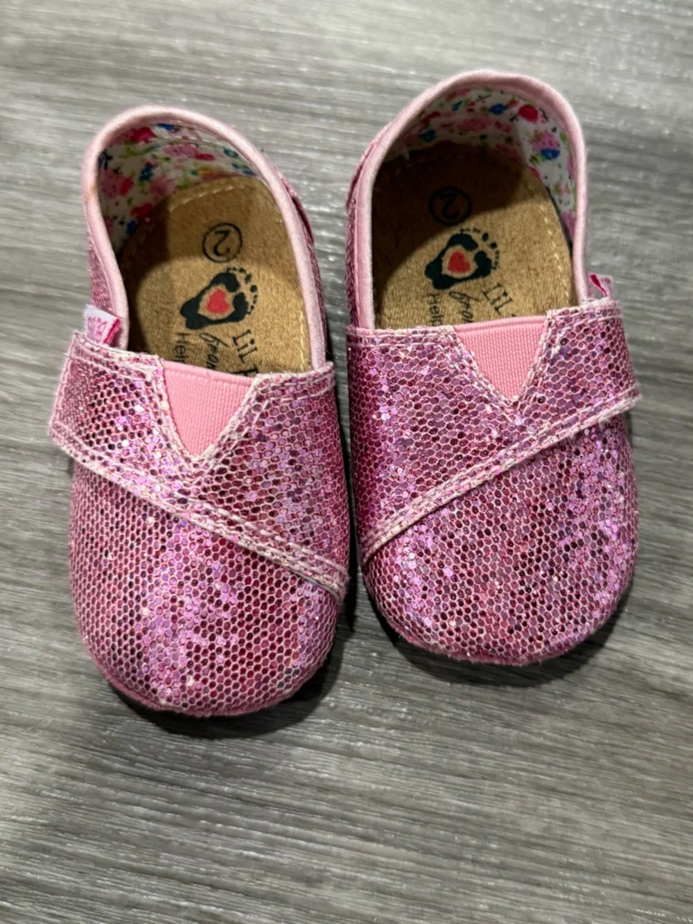 Skechers Pink Glitter Slip-On Baby Walker Shoes
